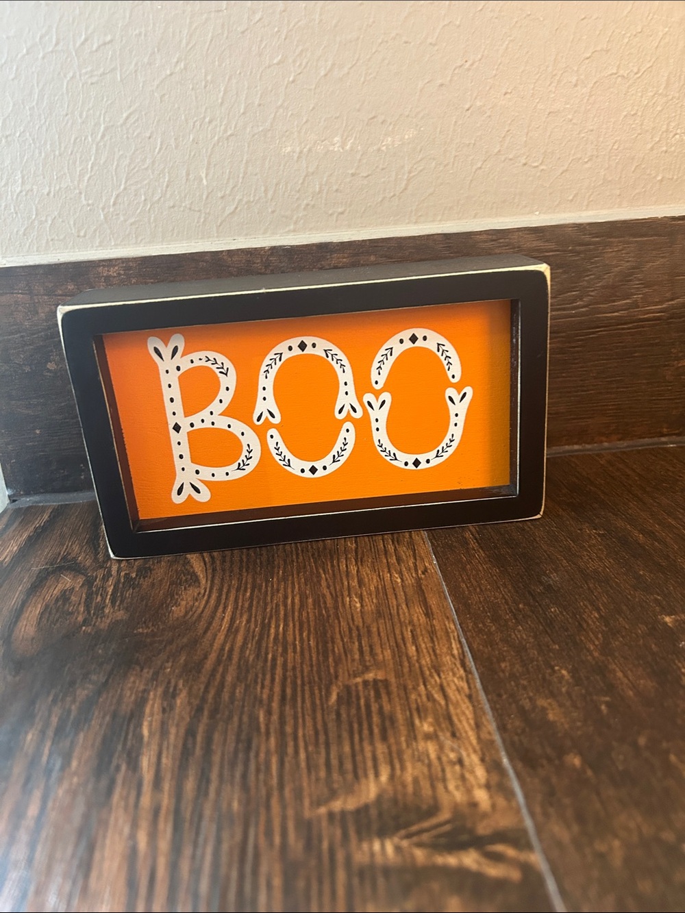 Boo Decorative Framed Sign - Orange